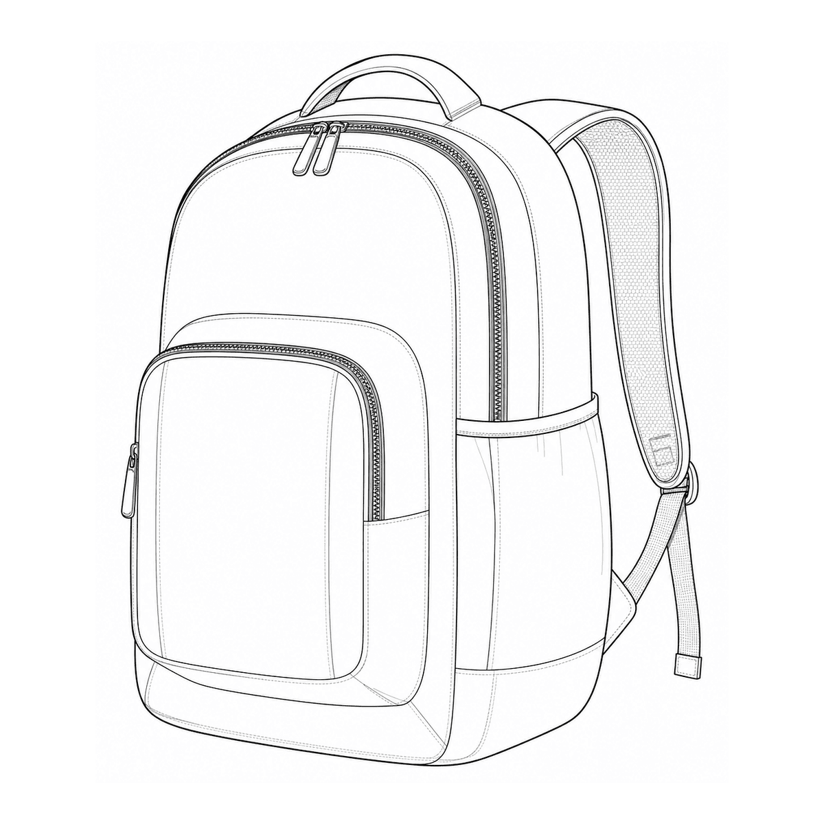 DOT team backpack white technical flat