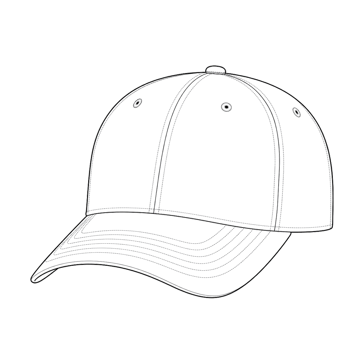 DOT structured cap white technical flat