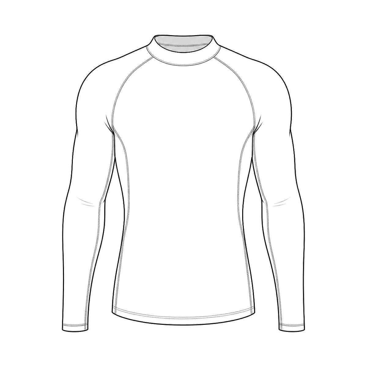 DOT long sleeve compression top white technical flat