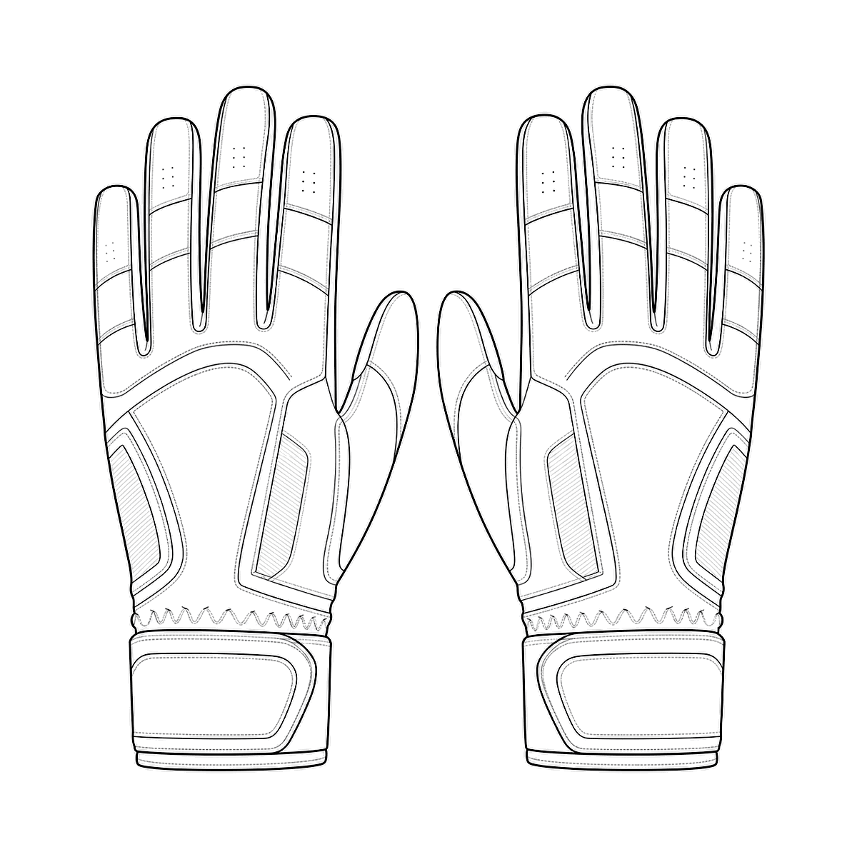 DOT receiver gloves white technical flat