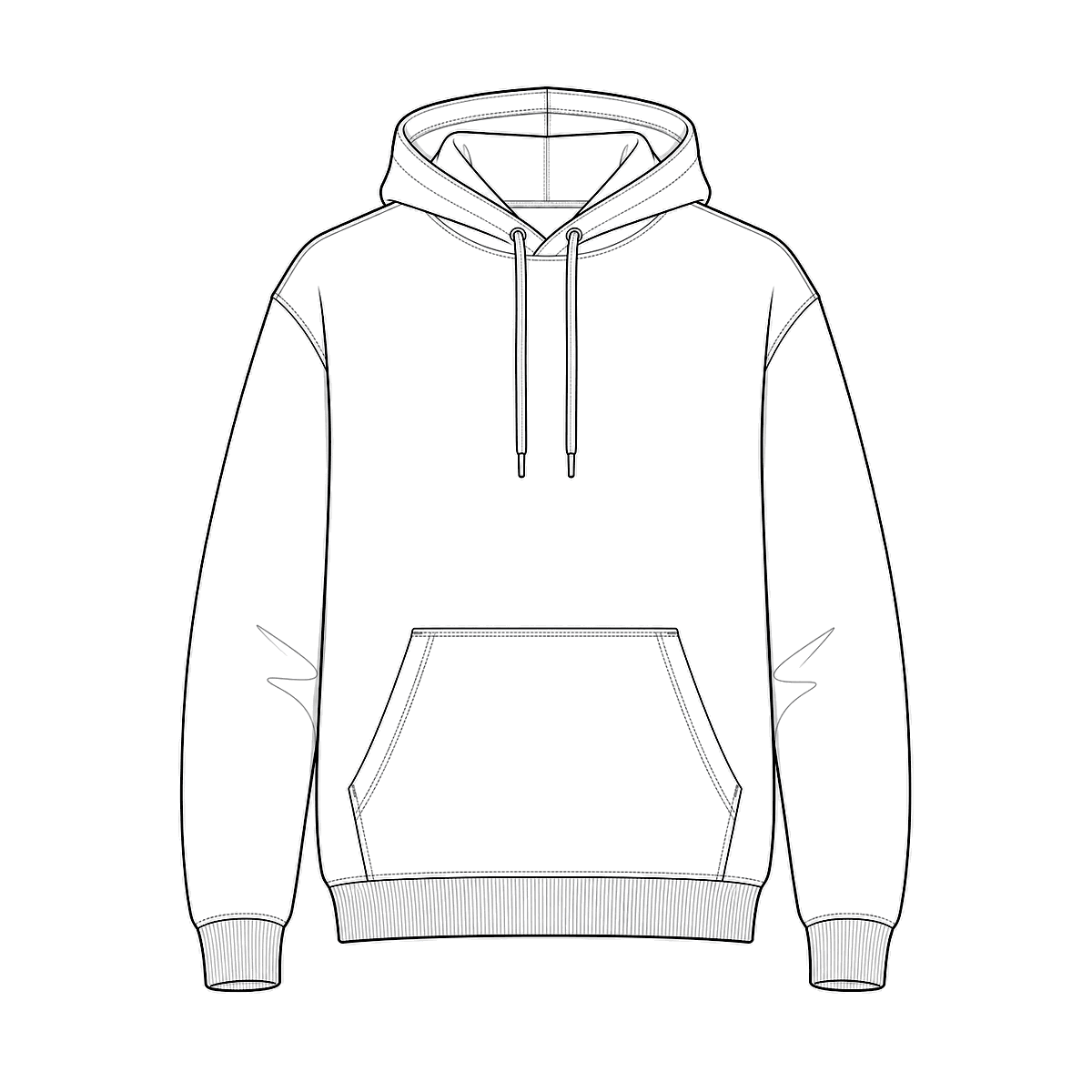 DOT travel hoodie white technical flat