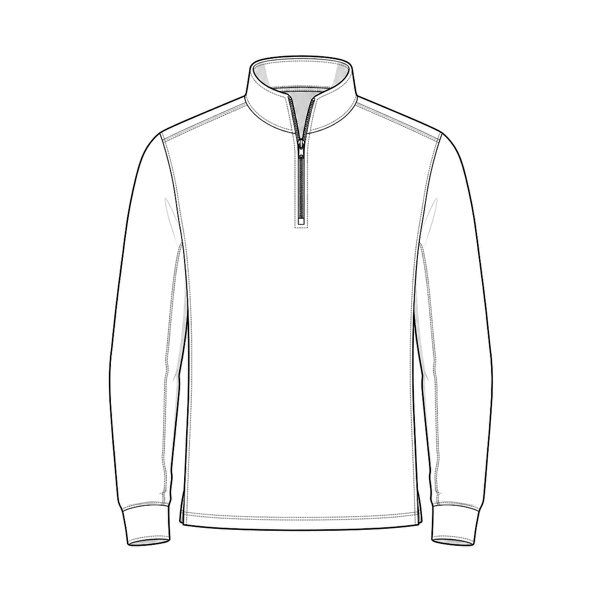 DOT coaches quarter zip white technical flat