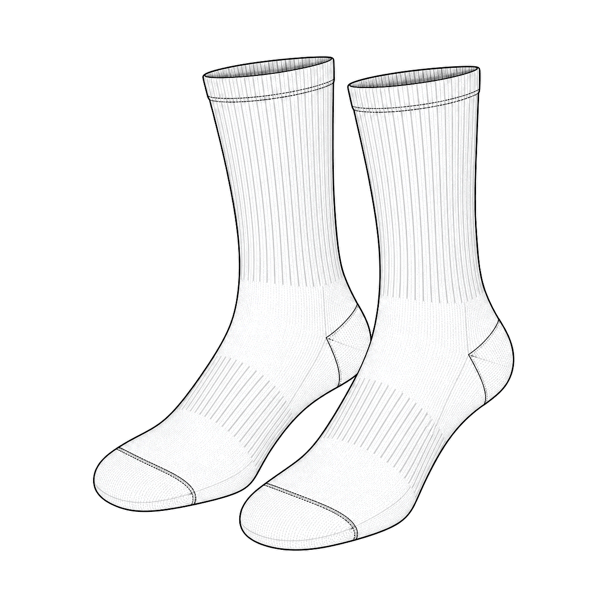 DOT crew socks white technical flat